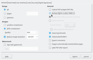 Create PDF/A with LibreOffice - steps 03