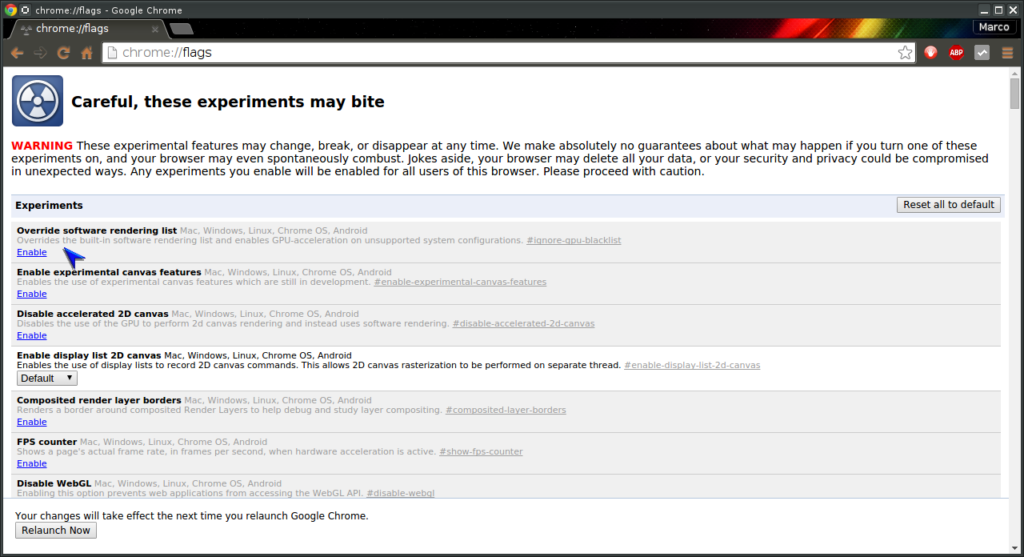 Enable Google Chrome hardware acceleration Silicon Gadget