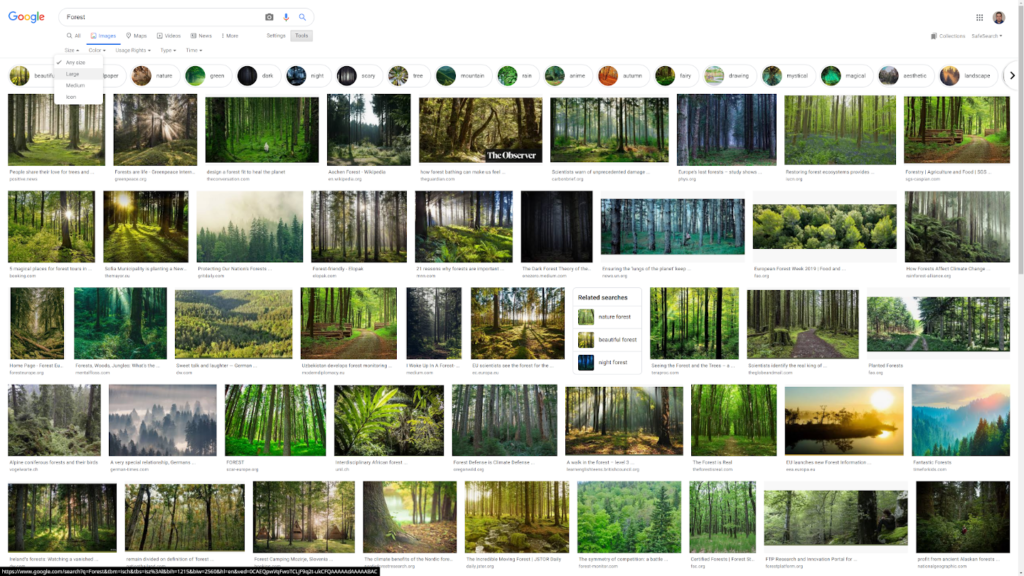 Search images by exact size on Google Images - 01