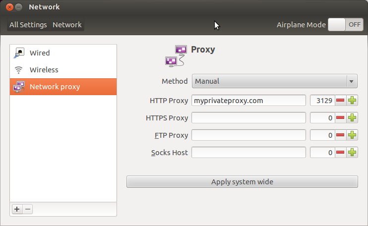 Sectionname ru настройки прокси en config proxy. Прокси сервер для Ubuntu. Настройка прокси сервера Linux. Адрес прокси сервера убунту. Прокси в убунту на виртуальной машине.